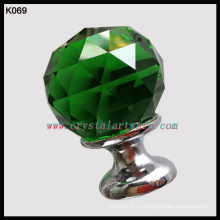 vidrio verde bola de cristal mango Empuje Jale las perillas por mayor
